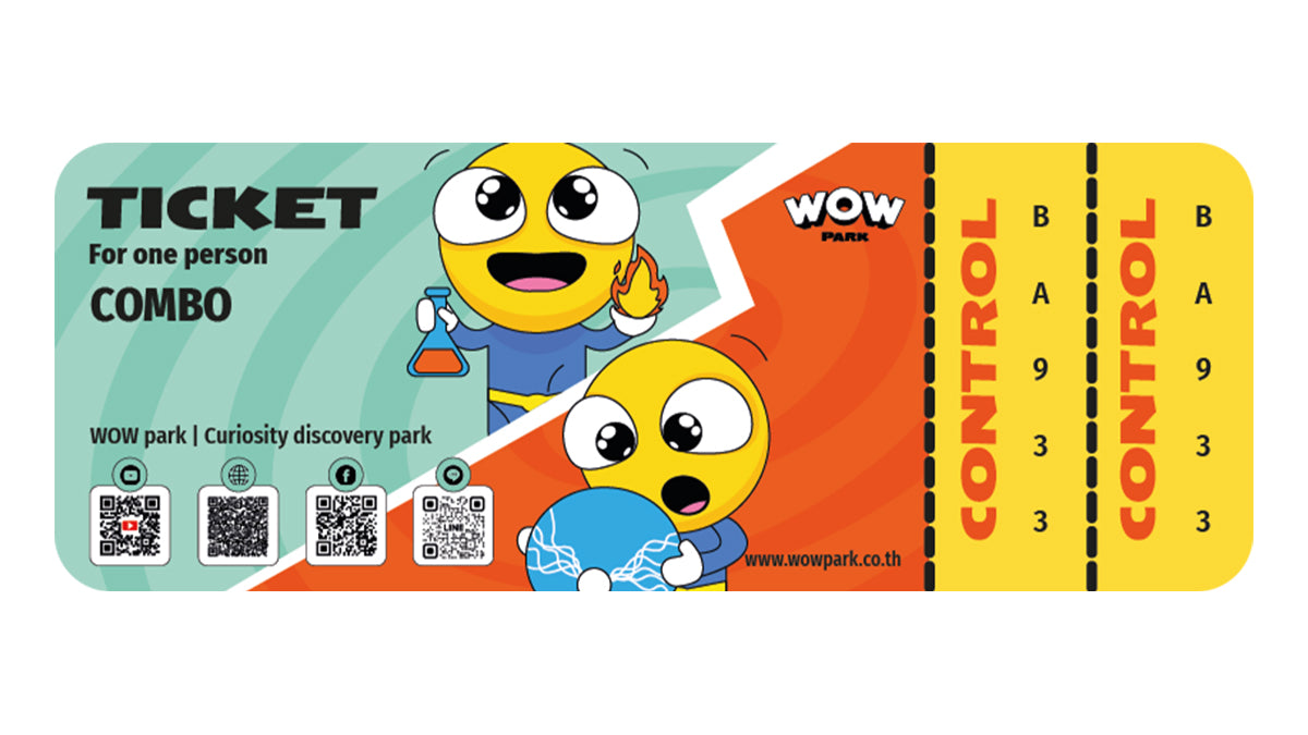 บัตรคอมโบ WOW Park 1 ใบ สำหรับเที่ยวไทยเที่ยวไทย
